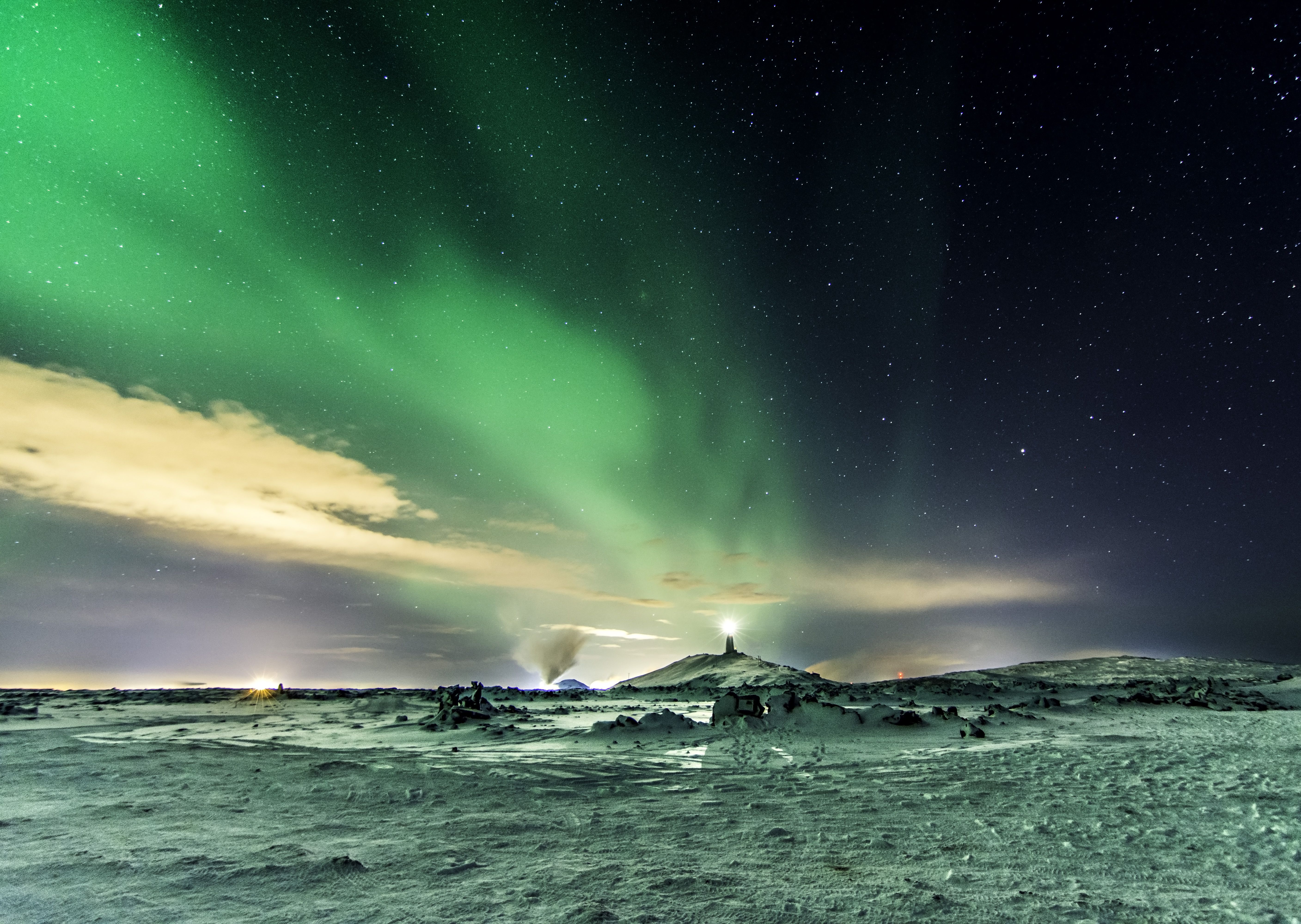 5630x4000 Winter Aurora Snow Royalty Free Photo