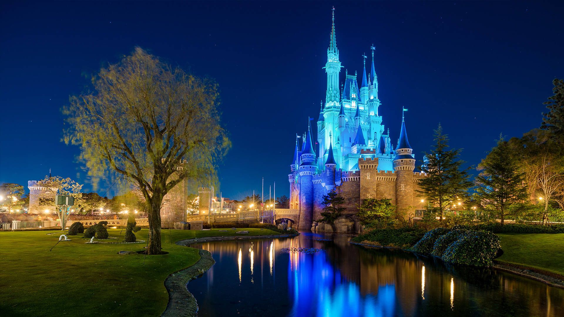 1920x1080 Download Blue Castle Walt Disney World Desktop Wallpaper