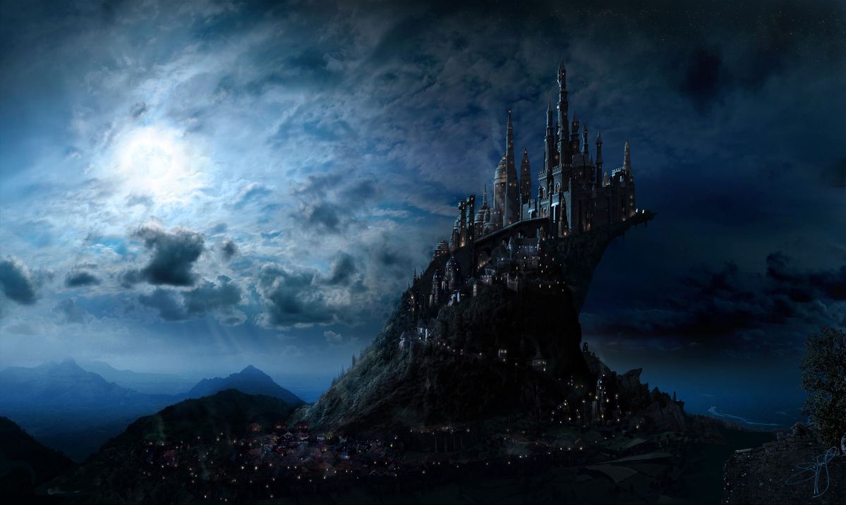 1199x716 Wallpaper Harry Potter, Artistic, Blue, Castle, Fantasy