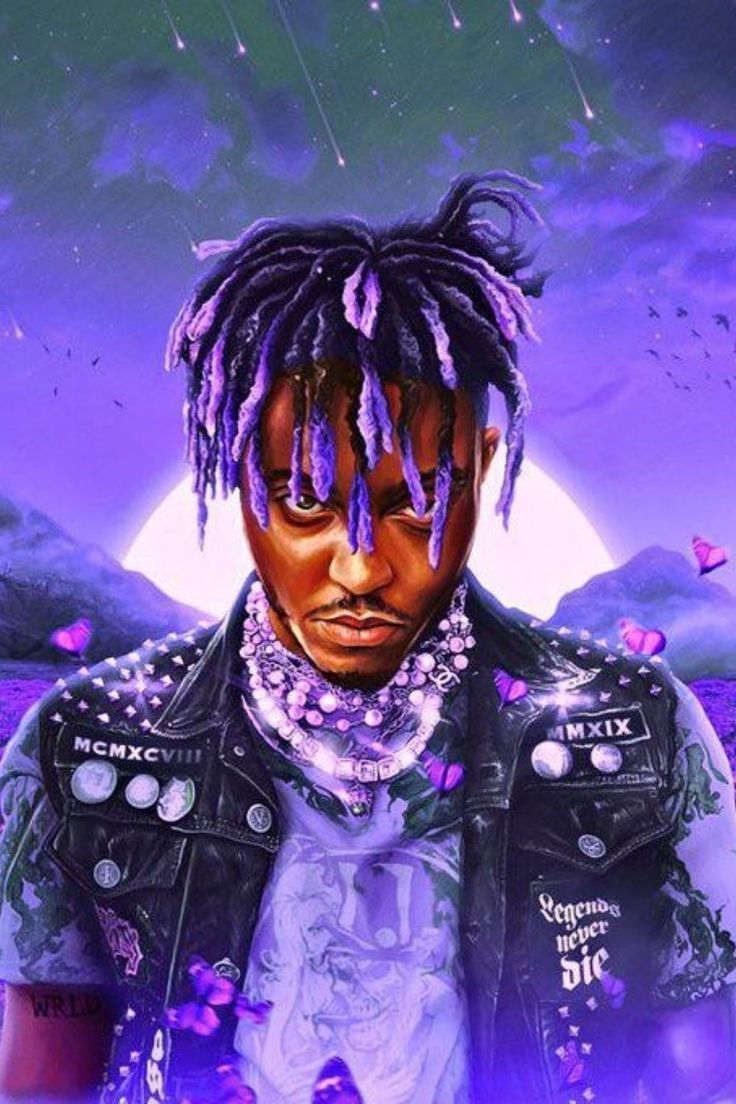 736x1104 Juice Wrld Purple Wallpaper