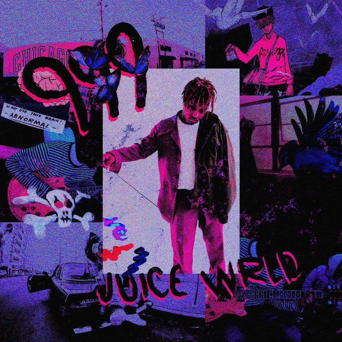 1200x1200 Download Juice WRLD Art Purple Aesthetic Collage Wallpaper