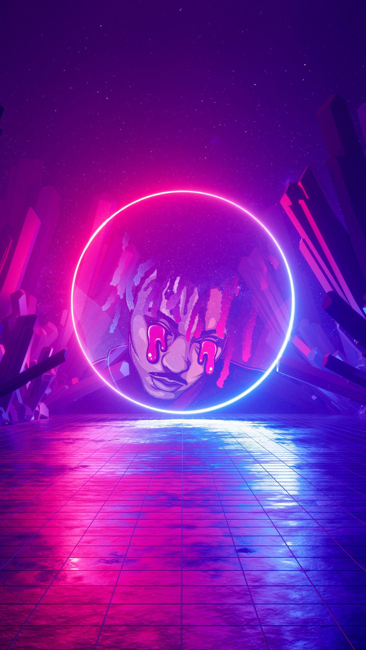 1440x2560 Juice Wrld Neon Wallpaper