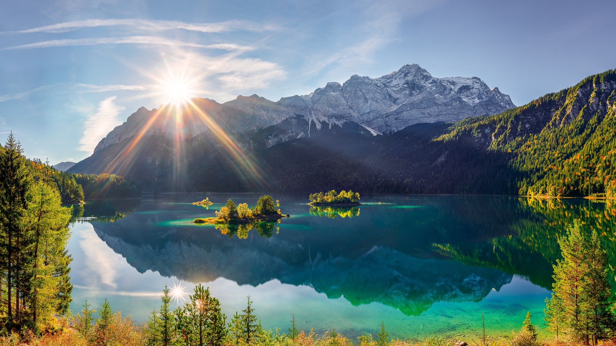 2048x1152 Eibsee und Zugspitze