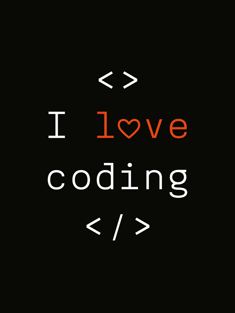 768x1024 I Love Coding 8K Wallpaper