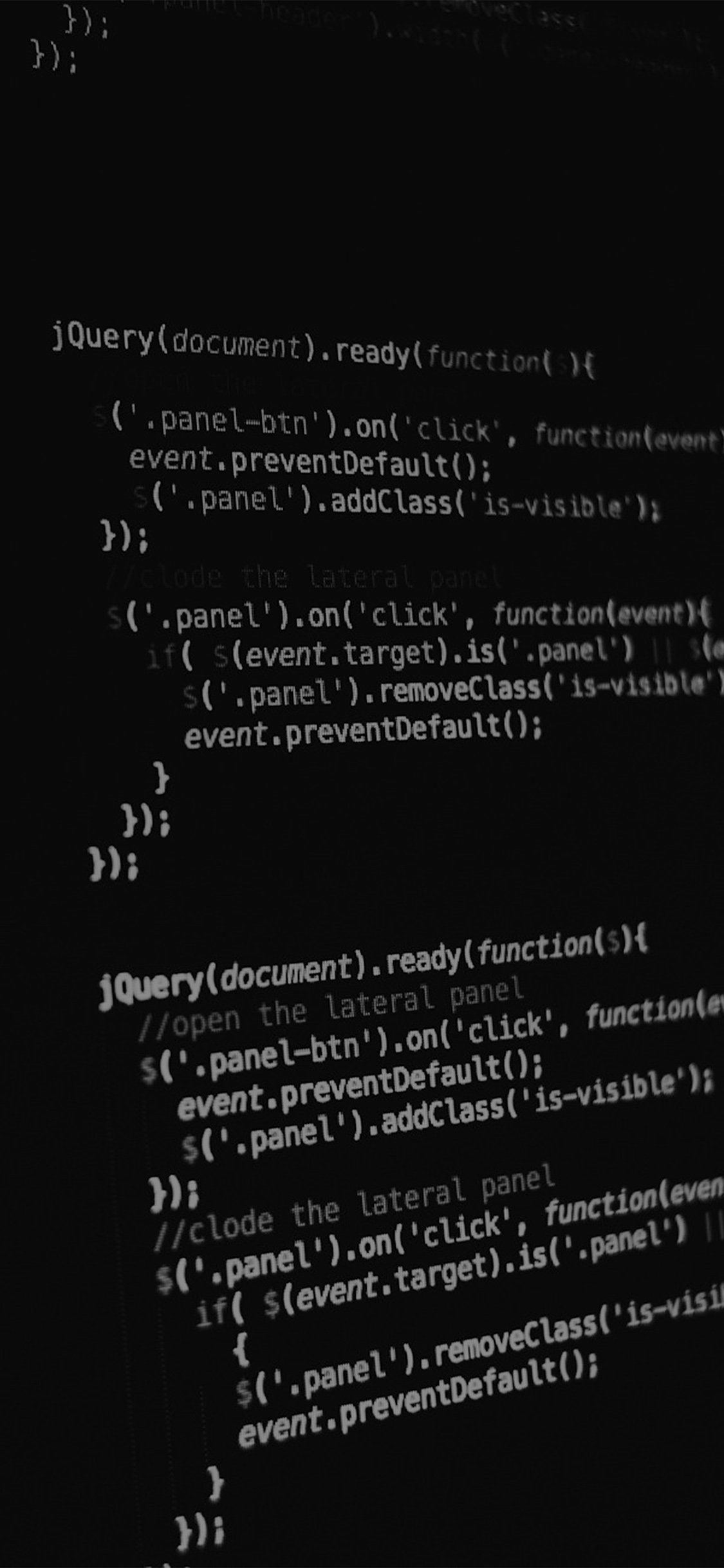 1125x2436 iPhone X wallpaper. coding dark computer bokeh illustration art black