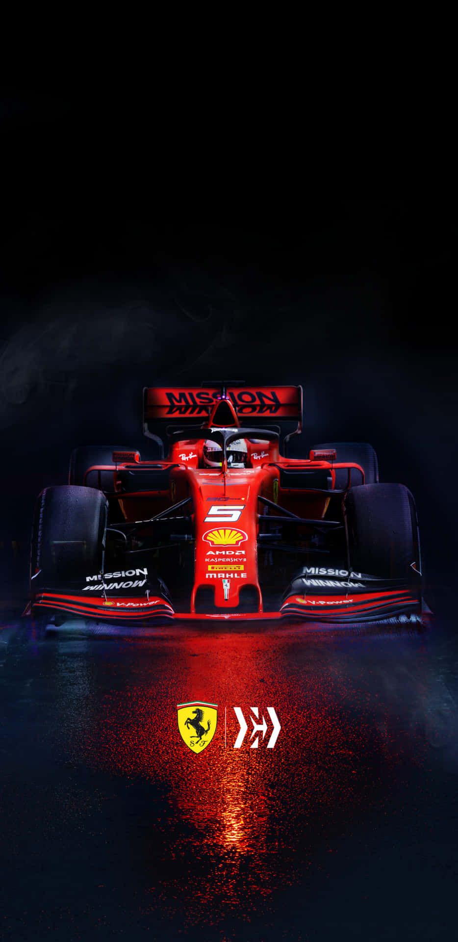 934x1920 Download Ferrari F1 Car In The Dark