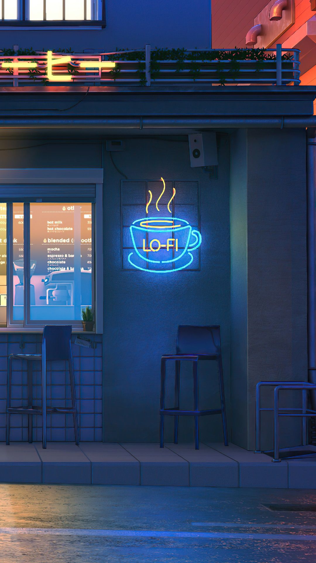1080x1920 Lofi Coffee Shop Wallpaper