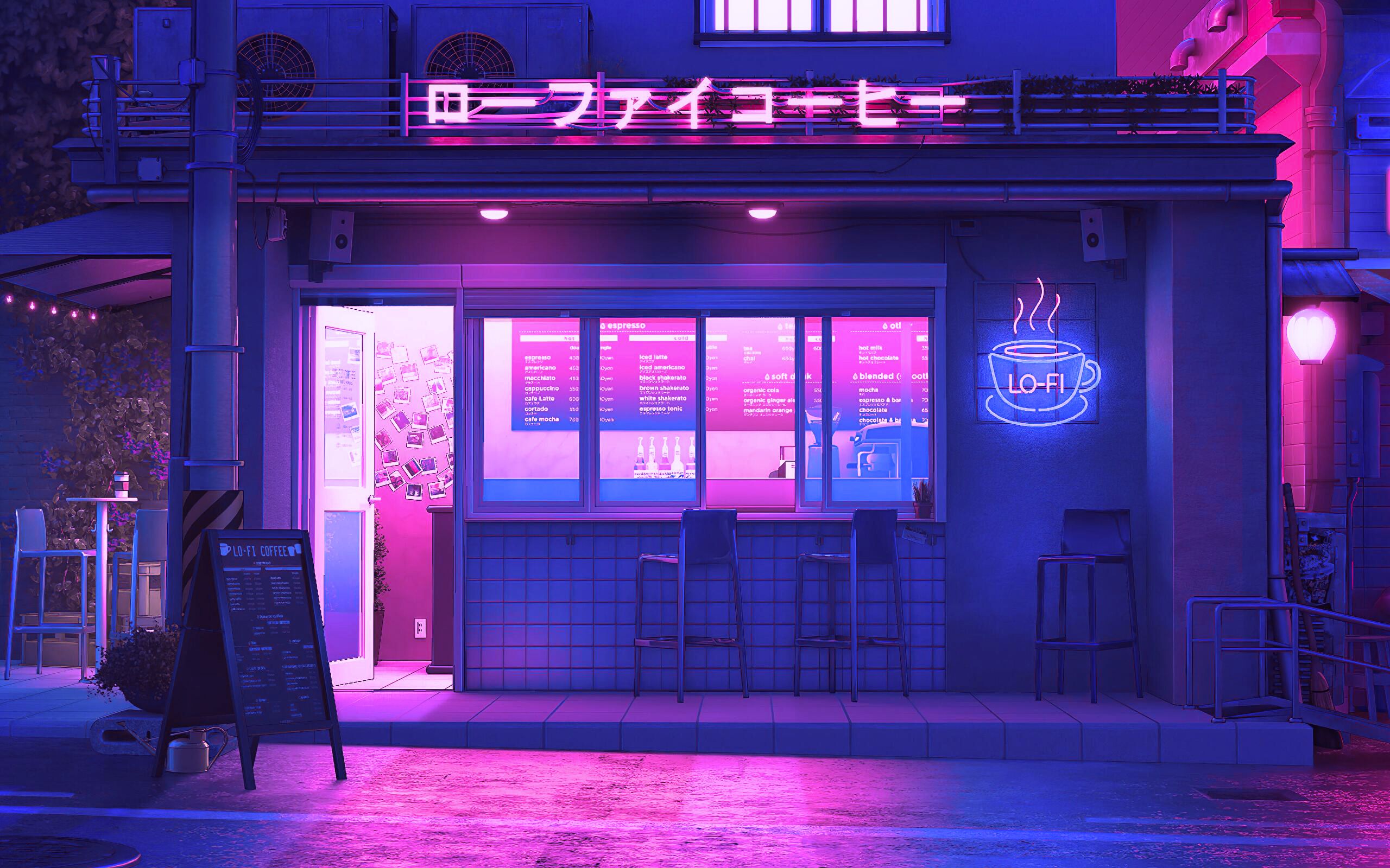 2560x1600 Neon Nights: Artistic Building in Vivid HDx1600