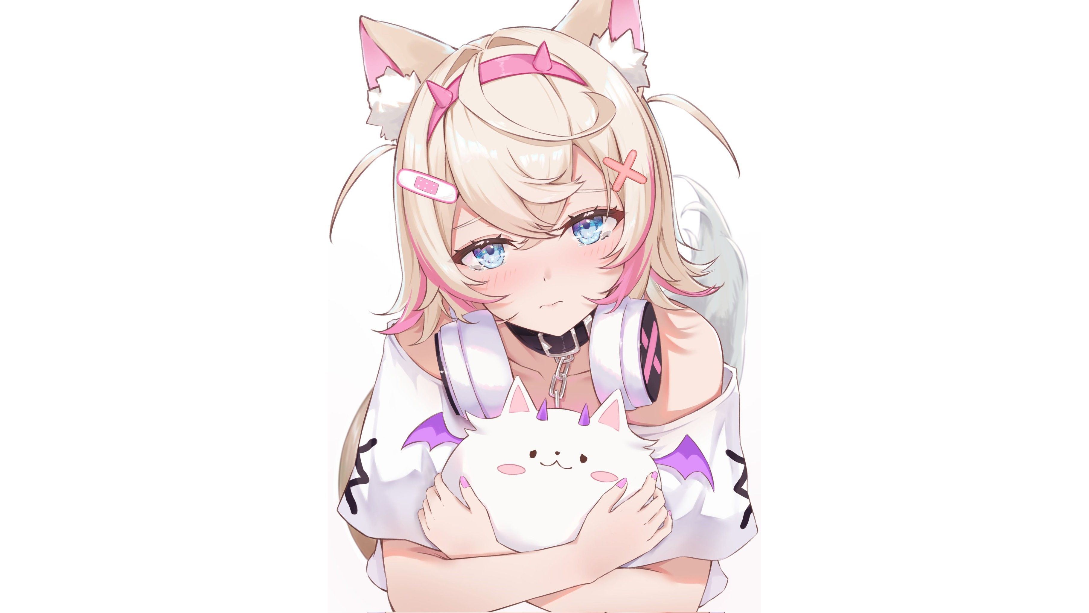 3641x2048 FUWAMOCO's Sad Virtual Vibes: Mococo Abyssgard HD Anime Wallpaper