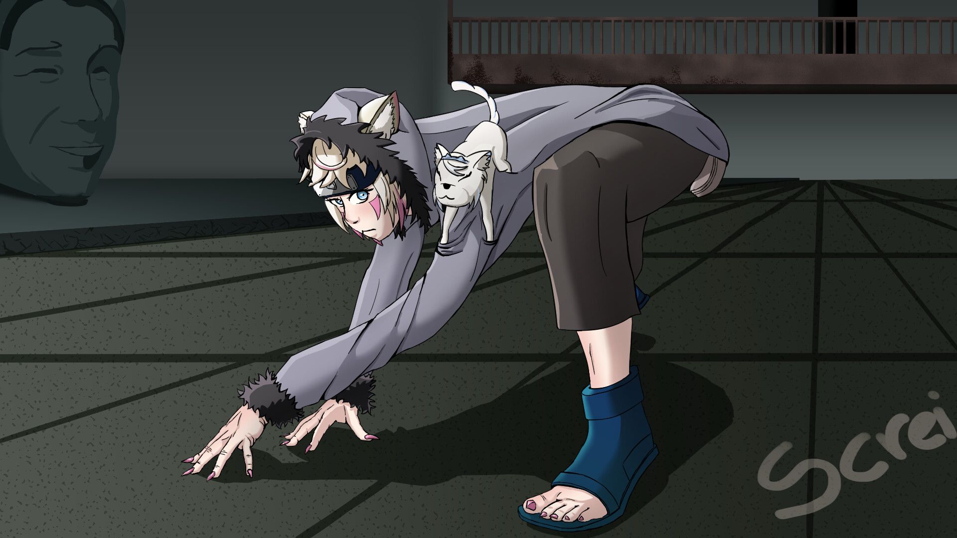 1920x1080 Fuwamoco (Fuwawa and Mococo from Hololive) as Kiba and Akamaru
