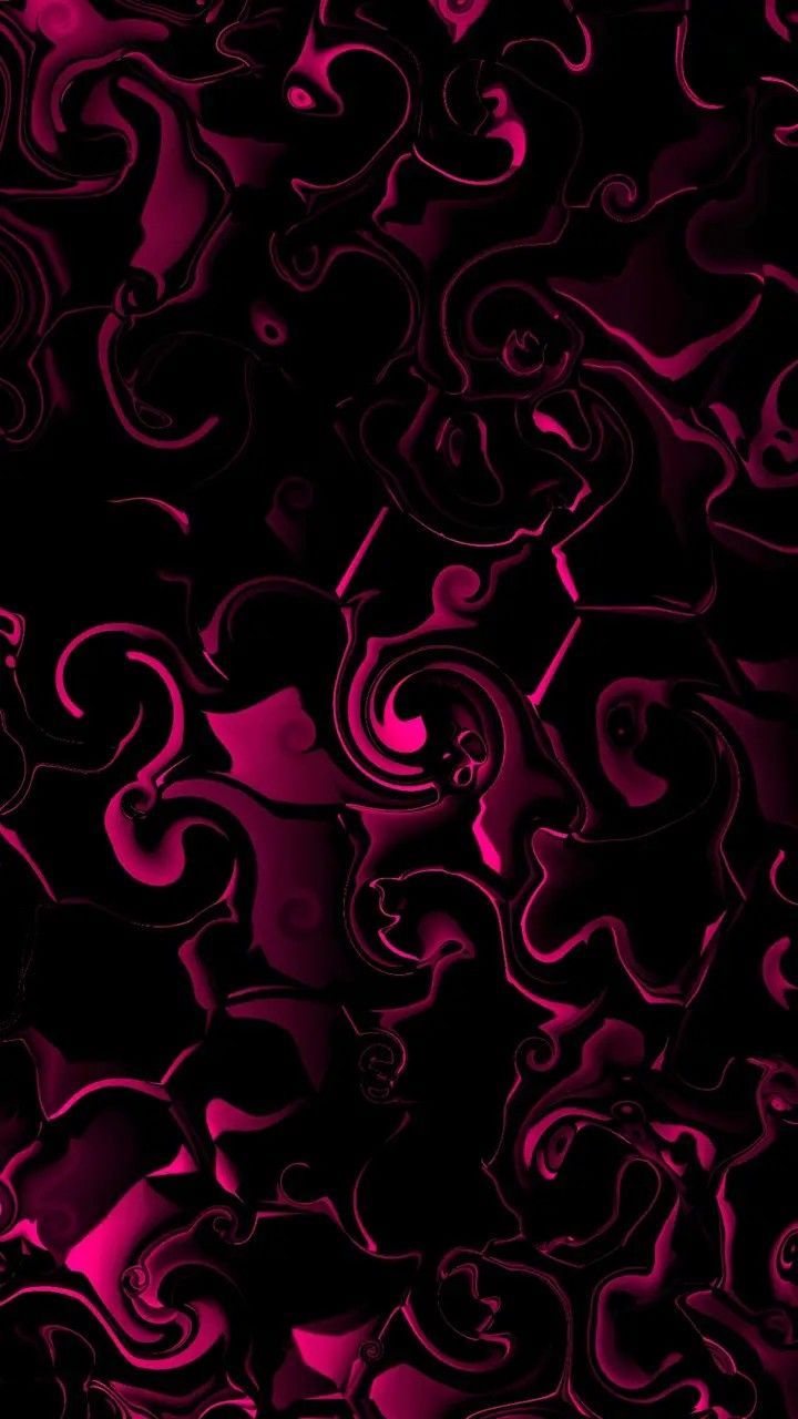 720x1280 Hot Pink and Black Swirls Background. Abstract pink and black swirl pattern, Creative digital background, Dark pink abstract art