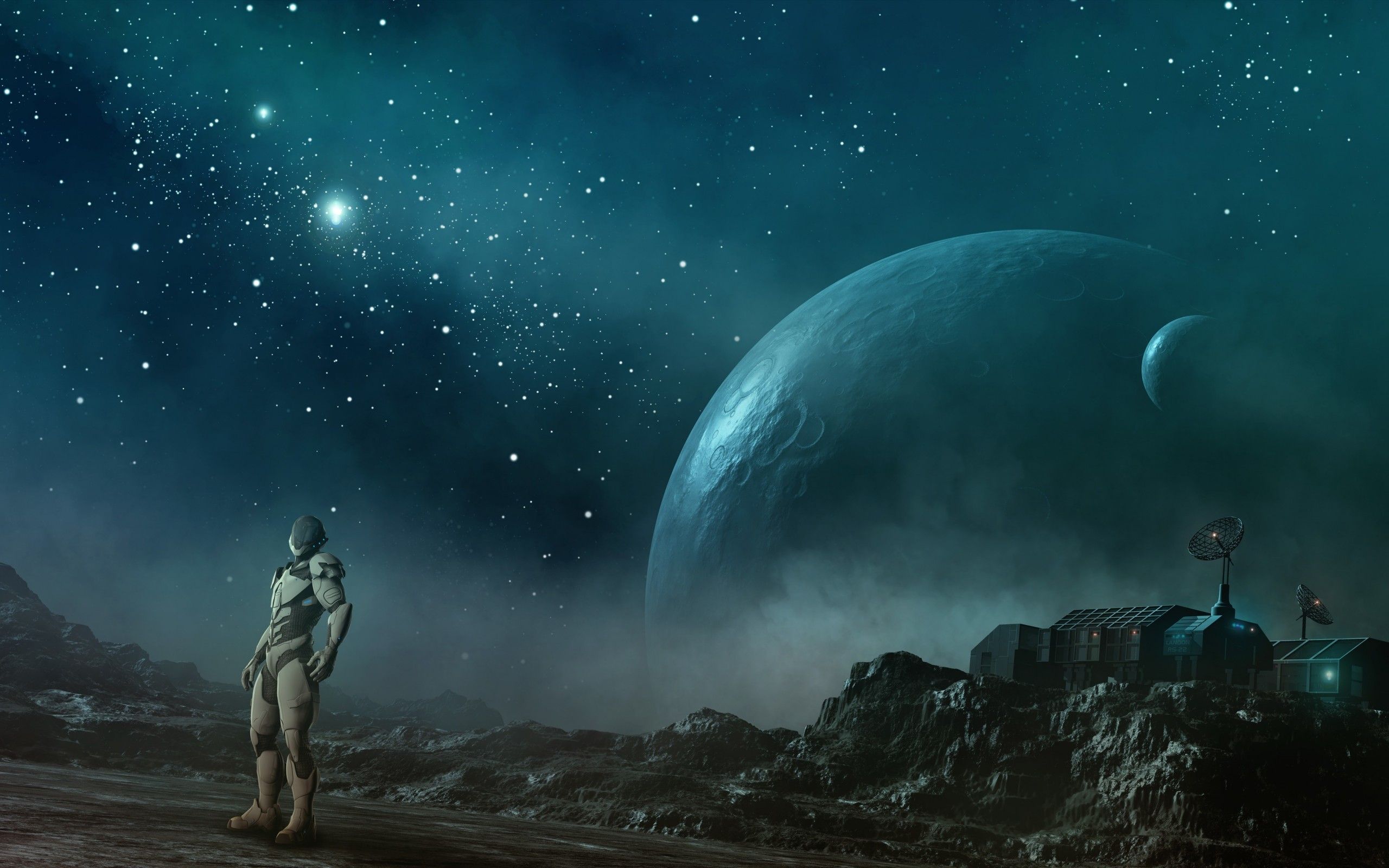 2560x1600 Desktop wallpaper: Space Station, Sci Fi 4K free download for PC. 652005