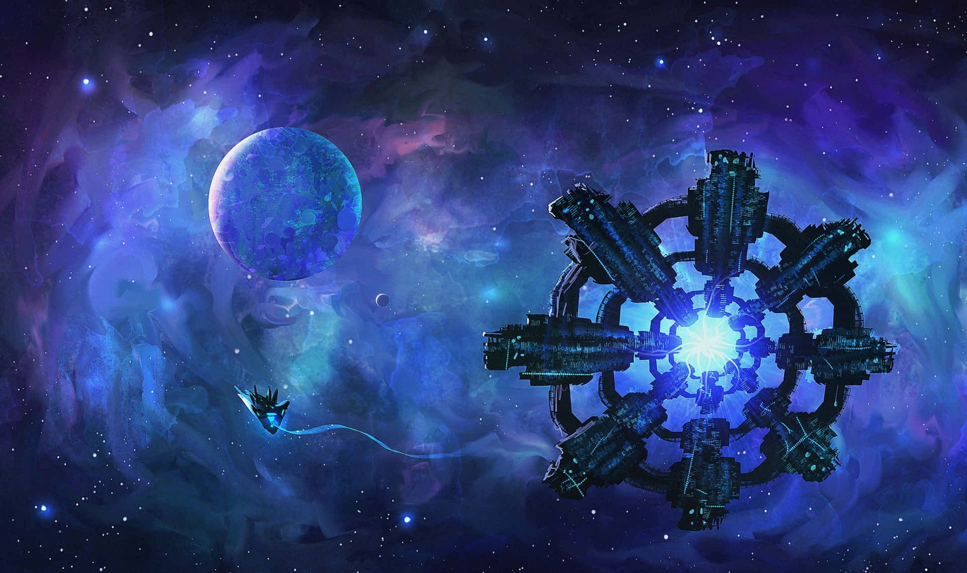 1920x1138 Download Stunning View of Space Station Orbiting Earth Wallpaper