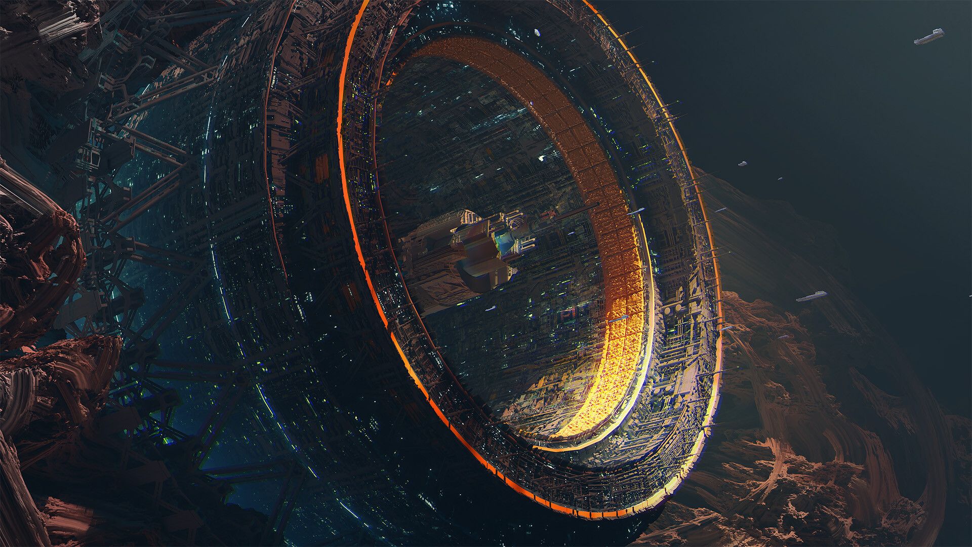1920x1080 Phone wallpaper: Space Station, Sci Fi 608946