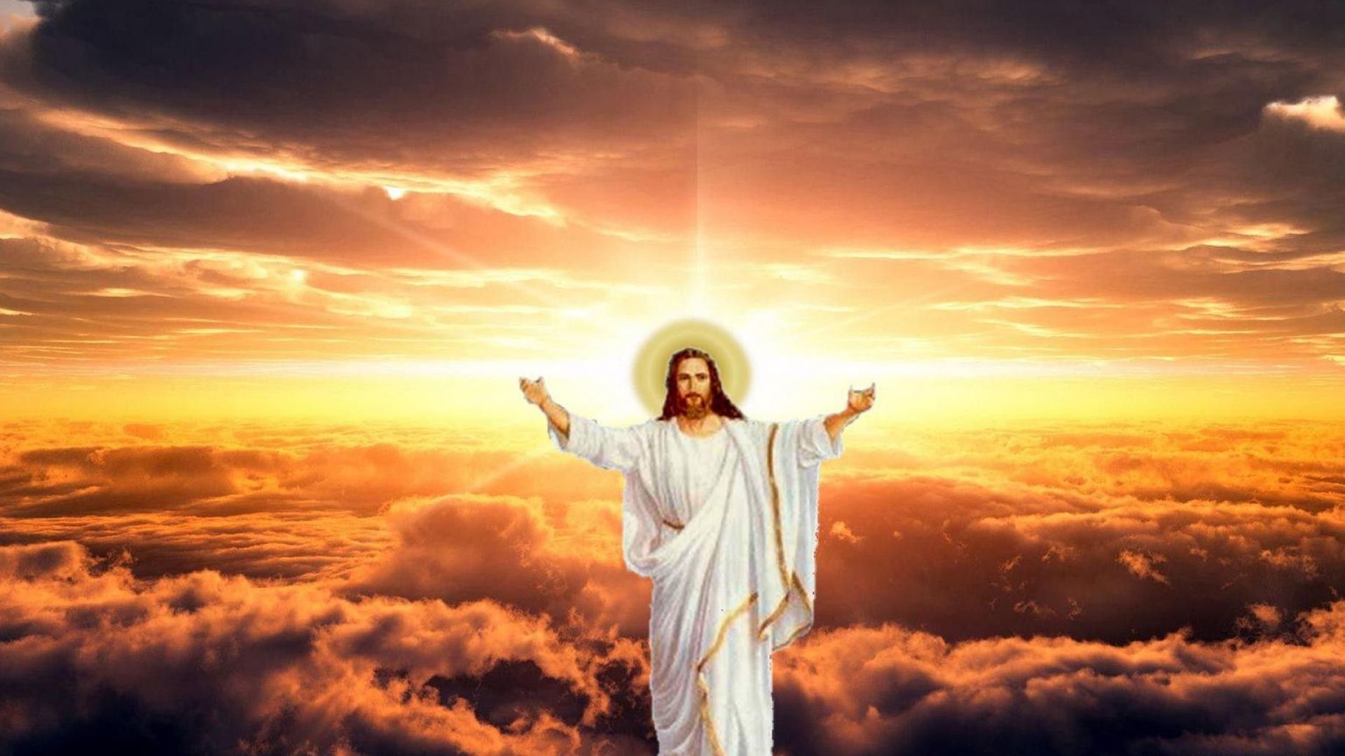 1920x1080 Jesus Christ With Background Of Sunbeam And Clouds HD Jesus Wallpaper