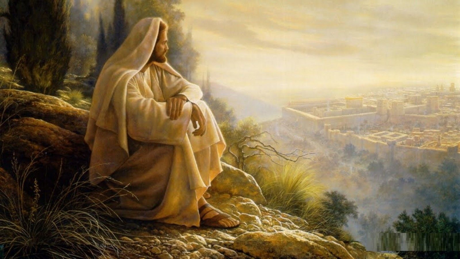 1600x900 Jesus Christ Is Sitting 4K HD Jesus Wallpaper