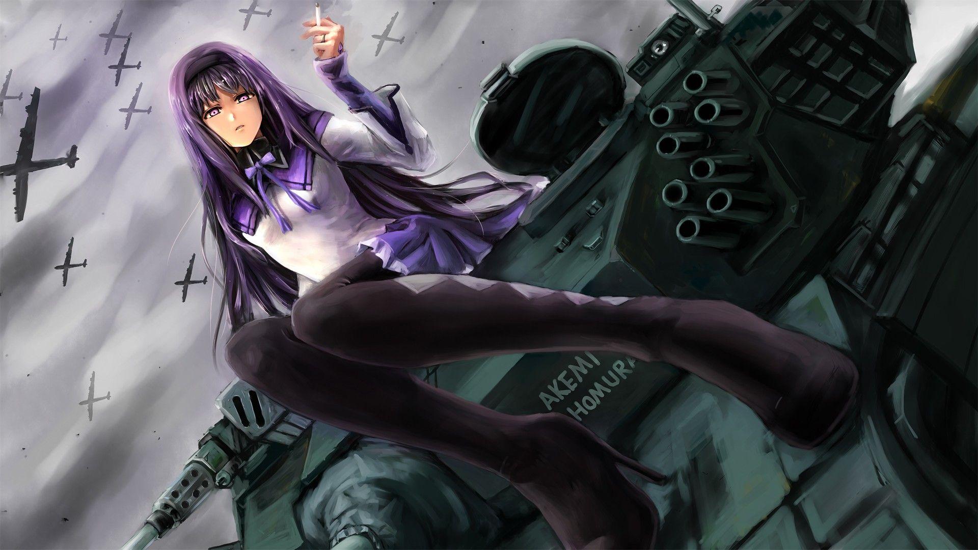 1920x1080 Badass Anime Background Female