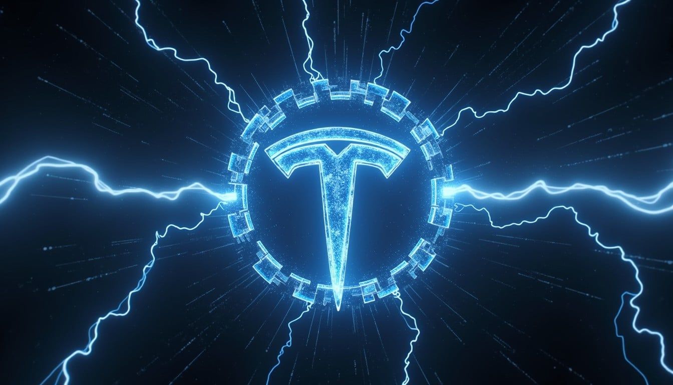 1344x768 Free Electrified Tesla Logo Image, Electric, Logo