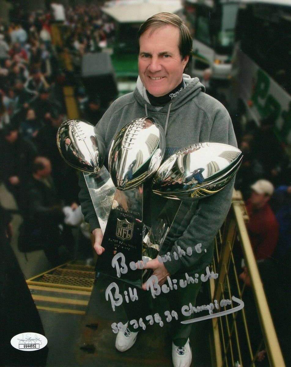 952x1200 BILL BELICHICK SIGNED AUTOGRAPH 8X10 PHOTO ENGLAND PATRIOTS LEGEND W/ JSA
