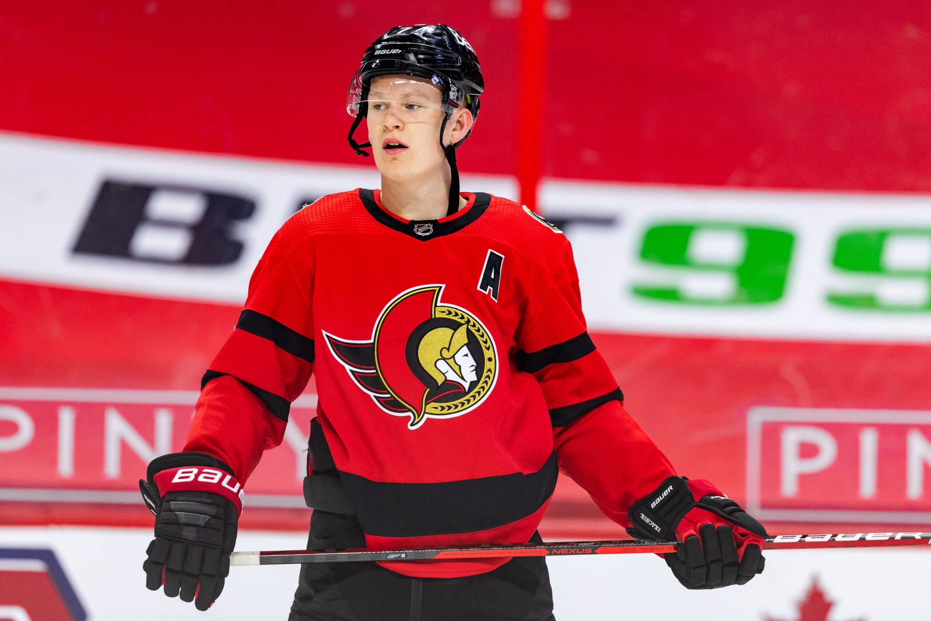 1920x1280 Download Brady Tkachuk Red Ottawa Senators Uniform Wallpaper