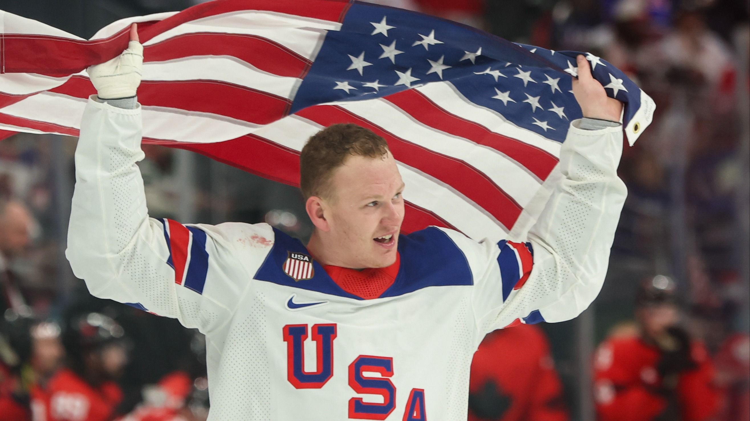 2631x1479 Team USA hero Brady Tkachuk forced to take drug test moments after winning Winter Olympics gold