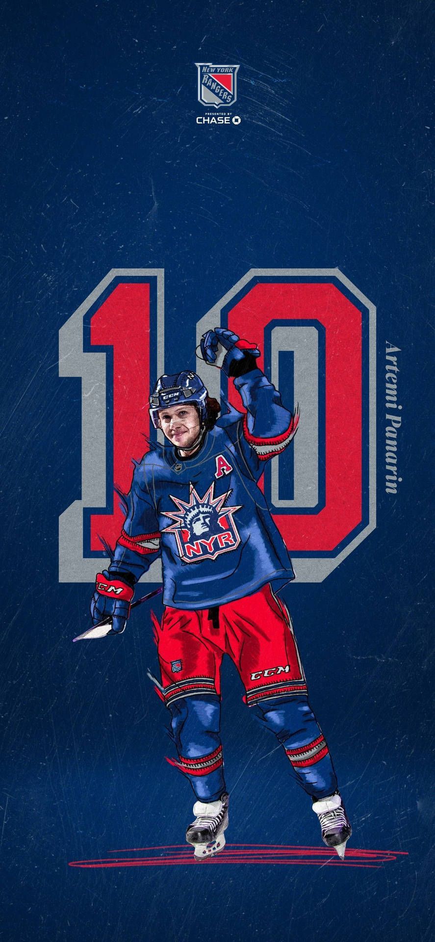 887x1920 Download Artemi Panarin Jersey Number Ten Wallpaper
