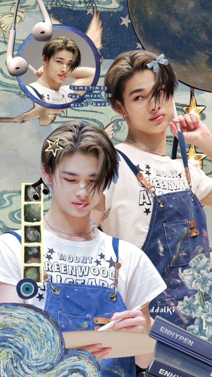 736x1308 niki #enhypen #wallpaper #blue #vintage #kpop #aesthetic #request