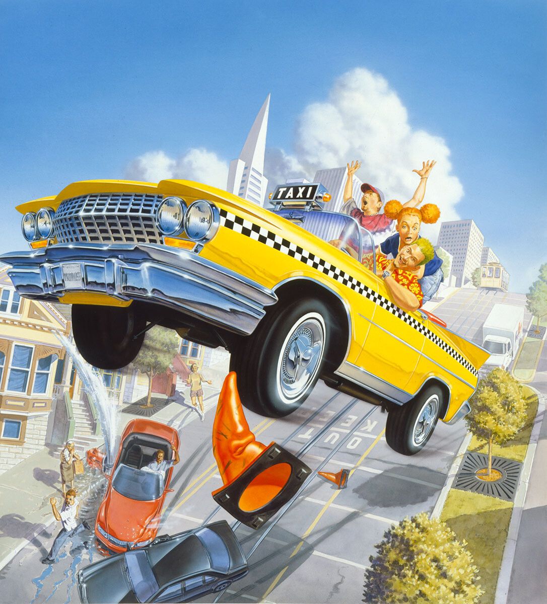 1086x1200 Mark Stutzman illustrated the box art for two Crazy Taxi games: the original Dreamcast release and Catch A Ride for the GBA. Both were done in watercolor (underpainting), gouache, and airbrush. He