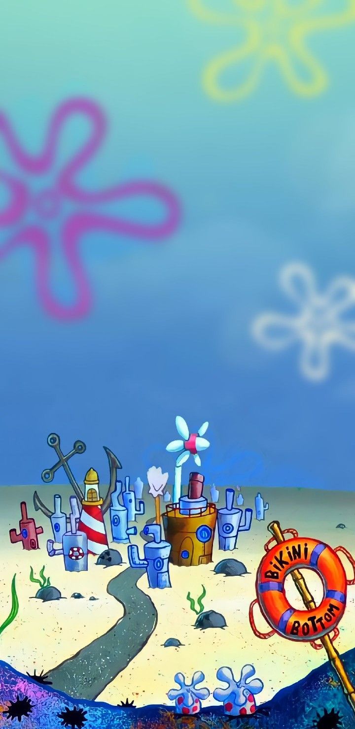 720x1480 Spongebob Bikini Bottom phone wallpaper HD