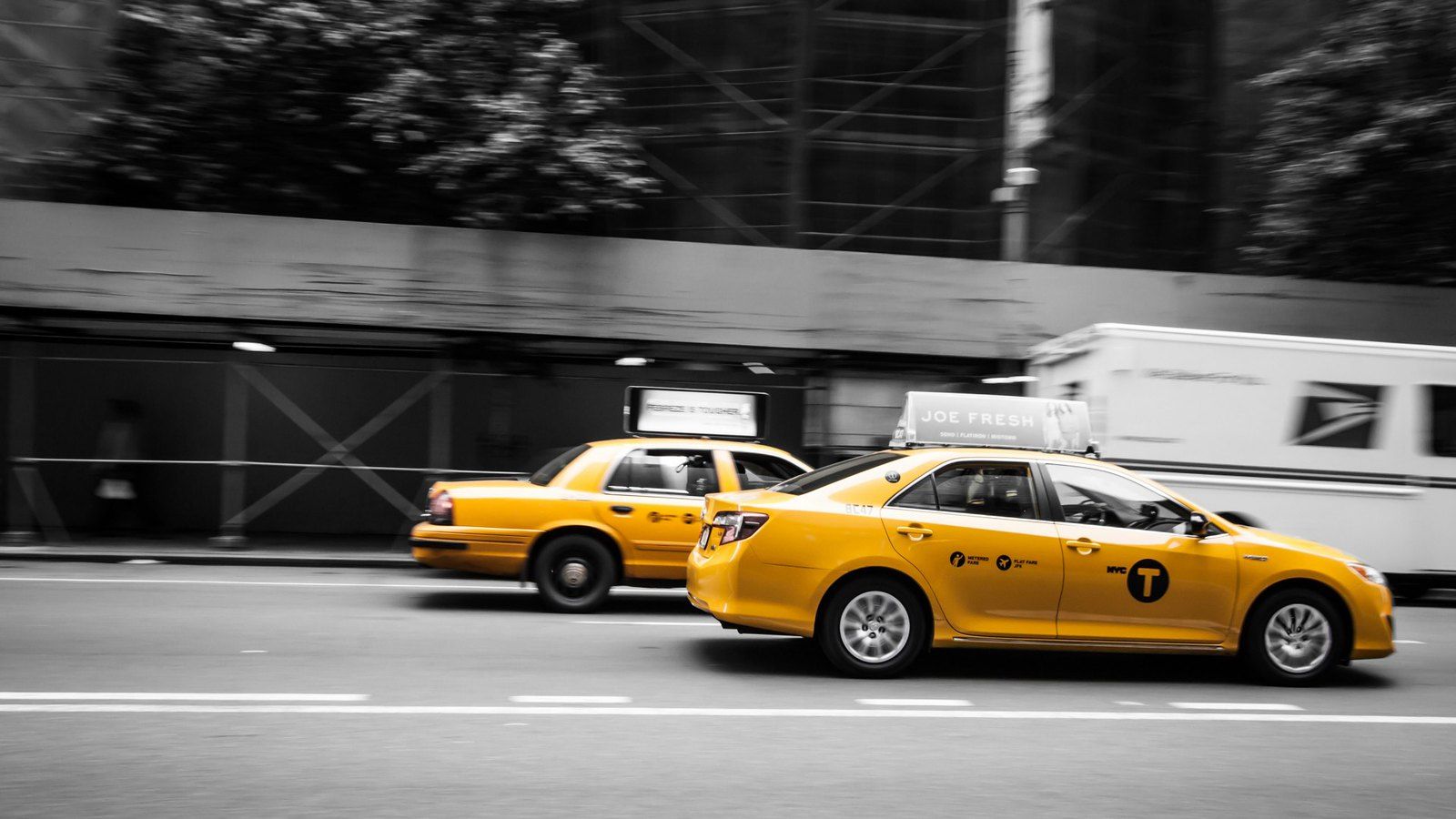 1600x900 New York Yellow Cab Taxi On Road HD Wallpaper HD