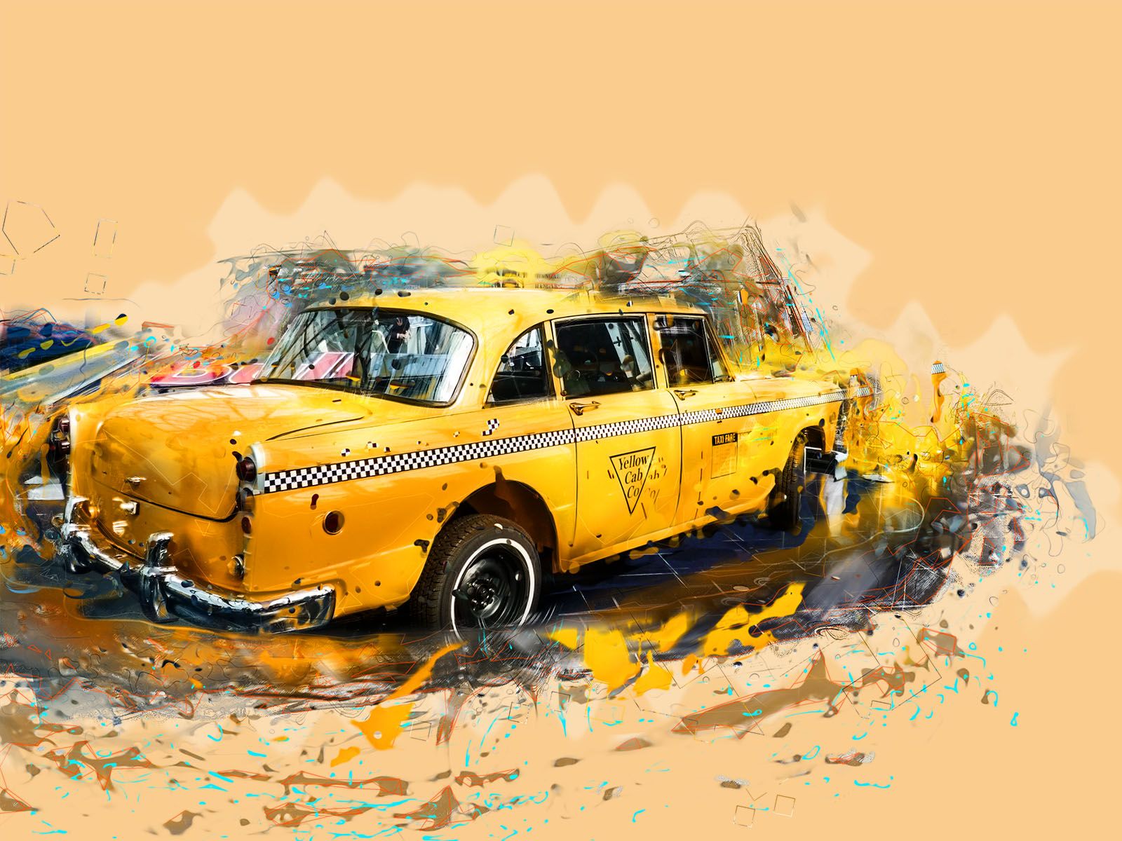 1600x1200 Yellow Taxi Background. Transportation, Yellow Templates. Free PPT Grounds