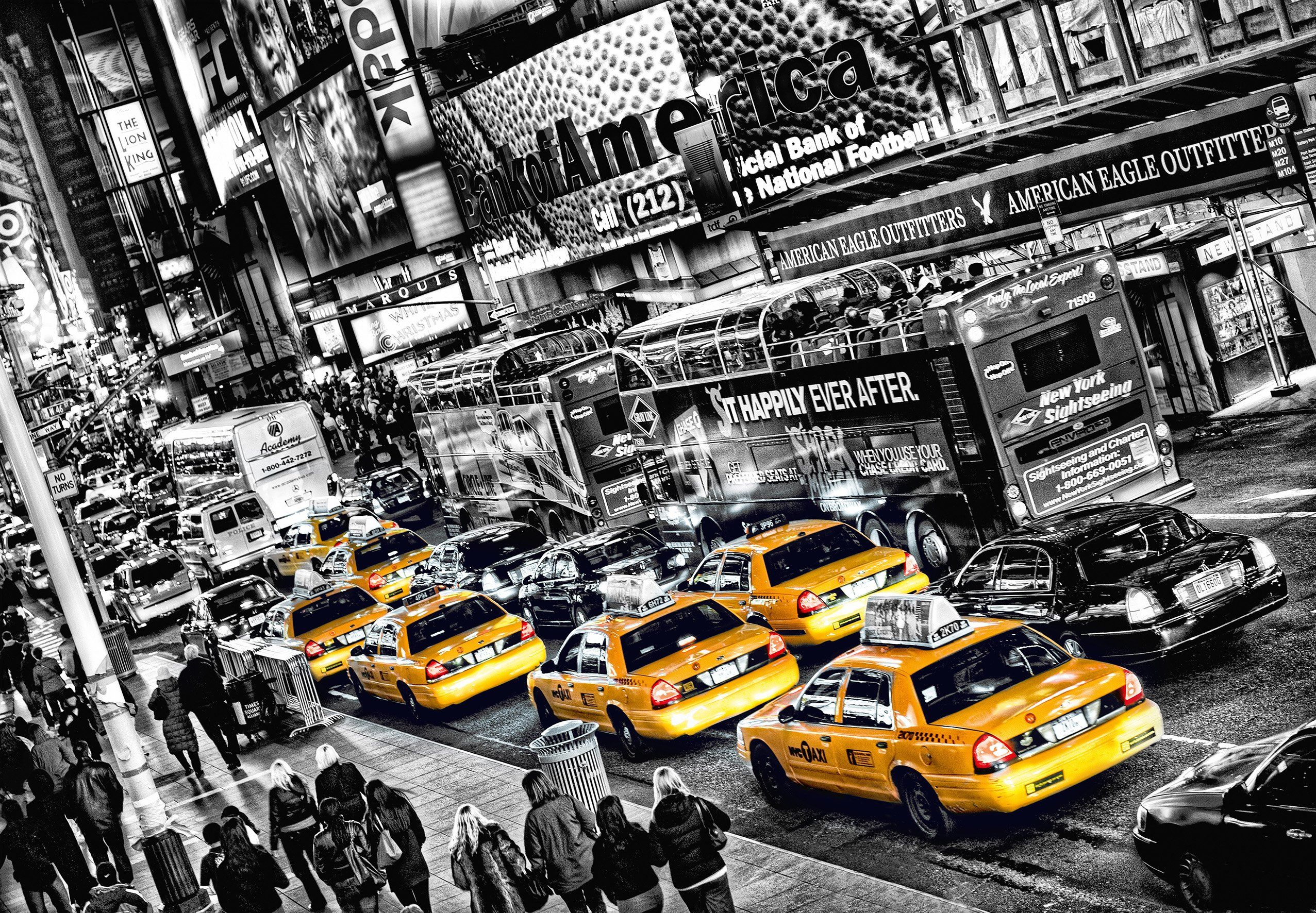 2553x1772 Photo Wallpaper New York Yellow Cabs