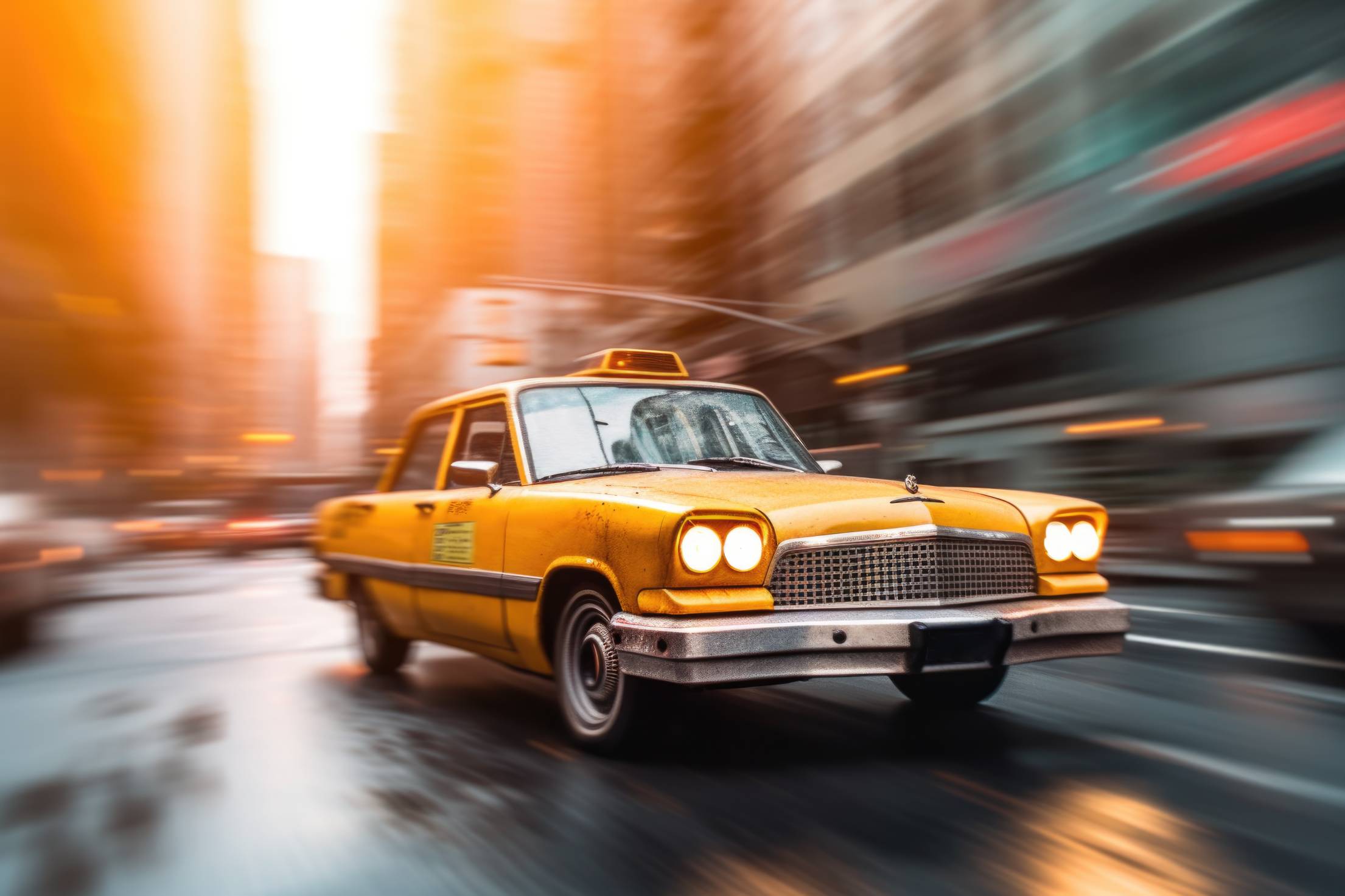 2210x1473 Old Classic Yellow Cab Taxi in NYC. Free Car Photo