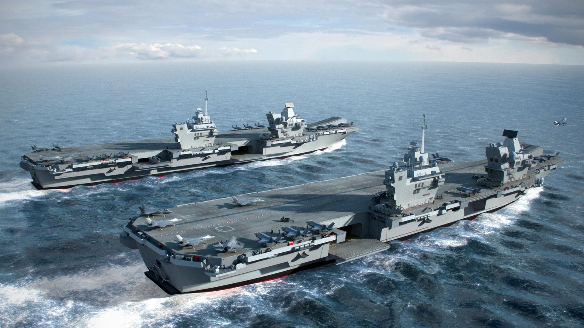1920x1080 Wallpaper UK, HMS Prince of Wales, Queen Elizabeth class carriers, The carriers of the Queen Elizabeth, English carriers for mobile and desktop, section оружие, resolution 1920x1080