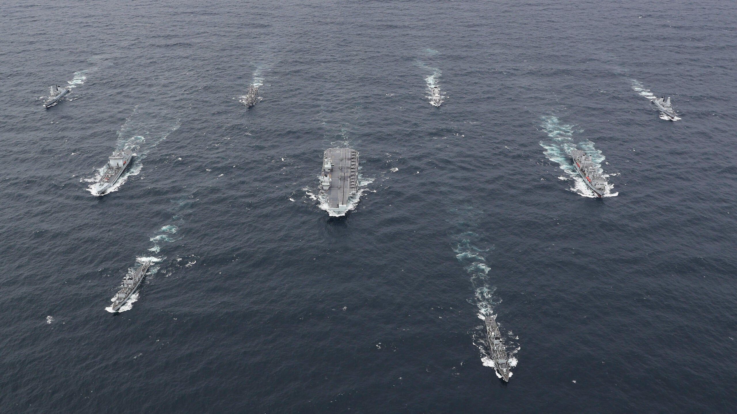 2560x1440 Behold HMS Queen Elizabeth's First Carrier Strike Group