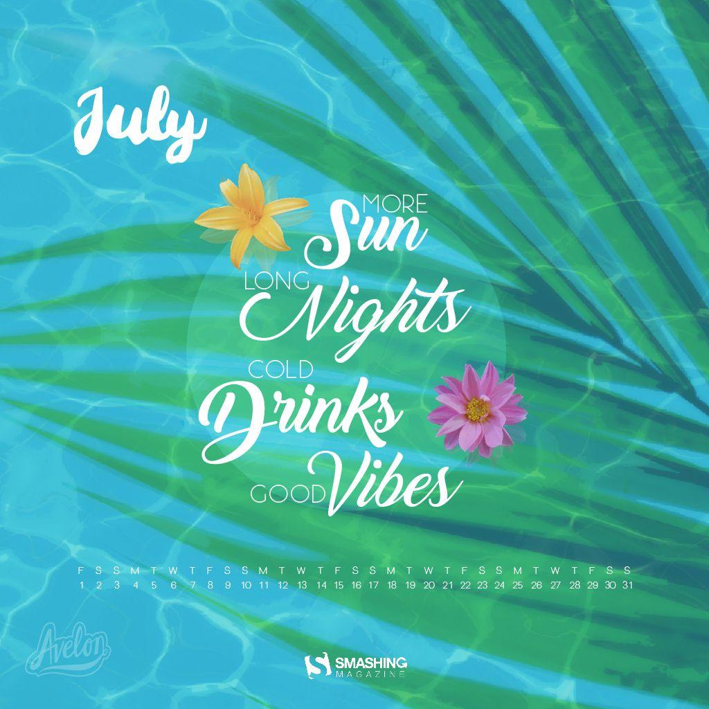 1024x1024 Desktop Wallpaper Calendars: July 2016