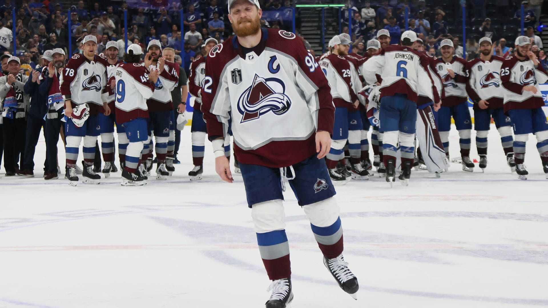 1920x1080 Download Gabriel Landeskog, Captain of the Colorado Avalanche, in action. Wallpaper