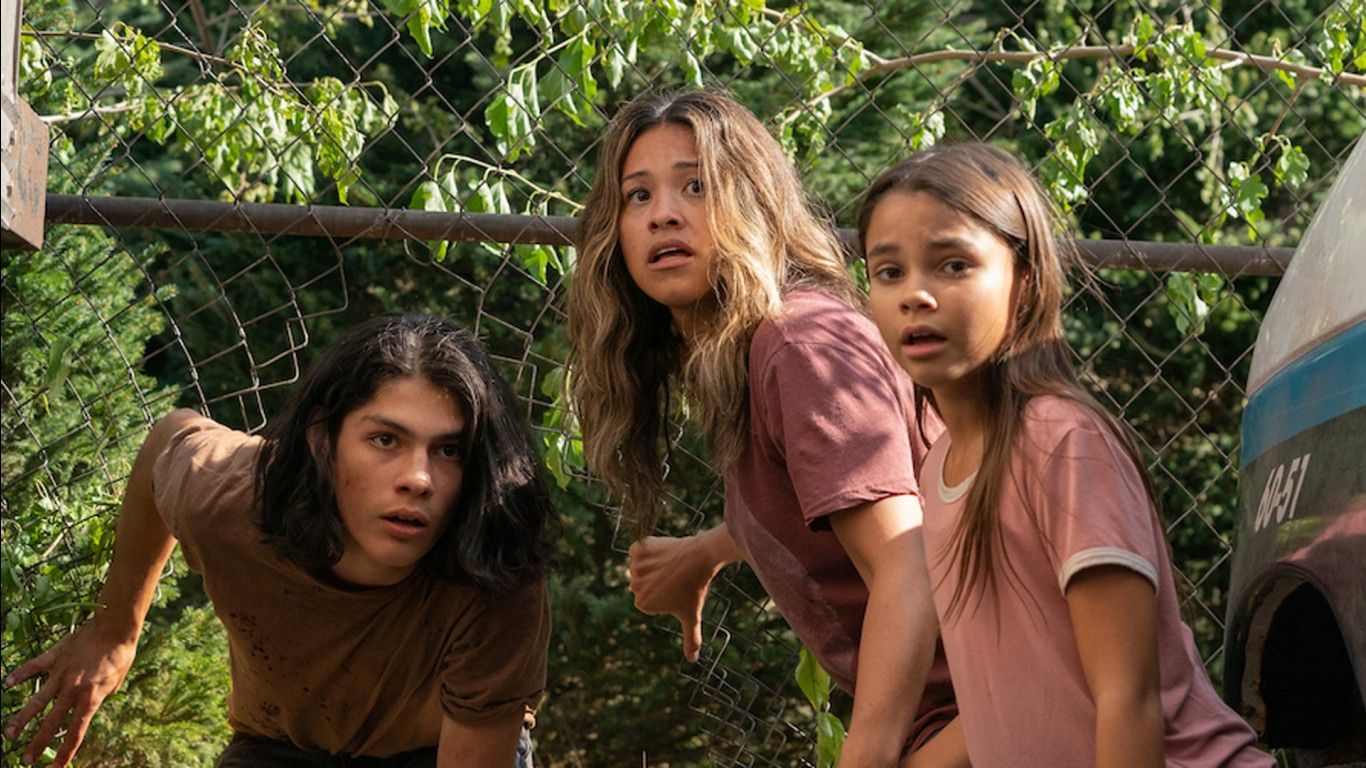 1366x768 Gina Rodriguez Ariana Greenblatt Shamier Anderson Finn Jones Lucius Hoyos Barry Pepper Jennifer Jason Leigh HD Awake Wallpaper