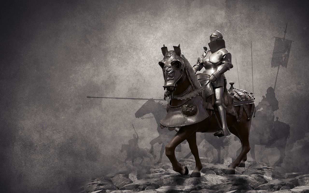 1280x800 Warrior, knight, middle ages, horse, held