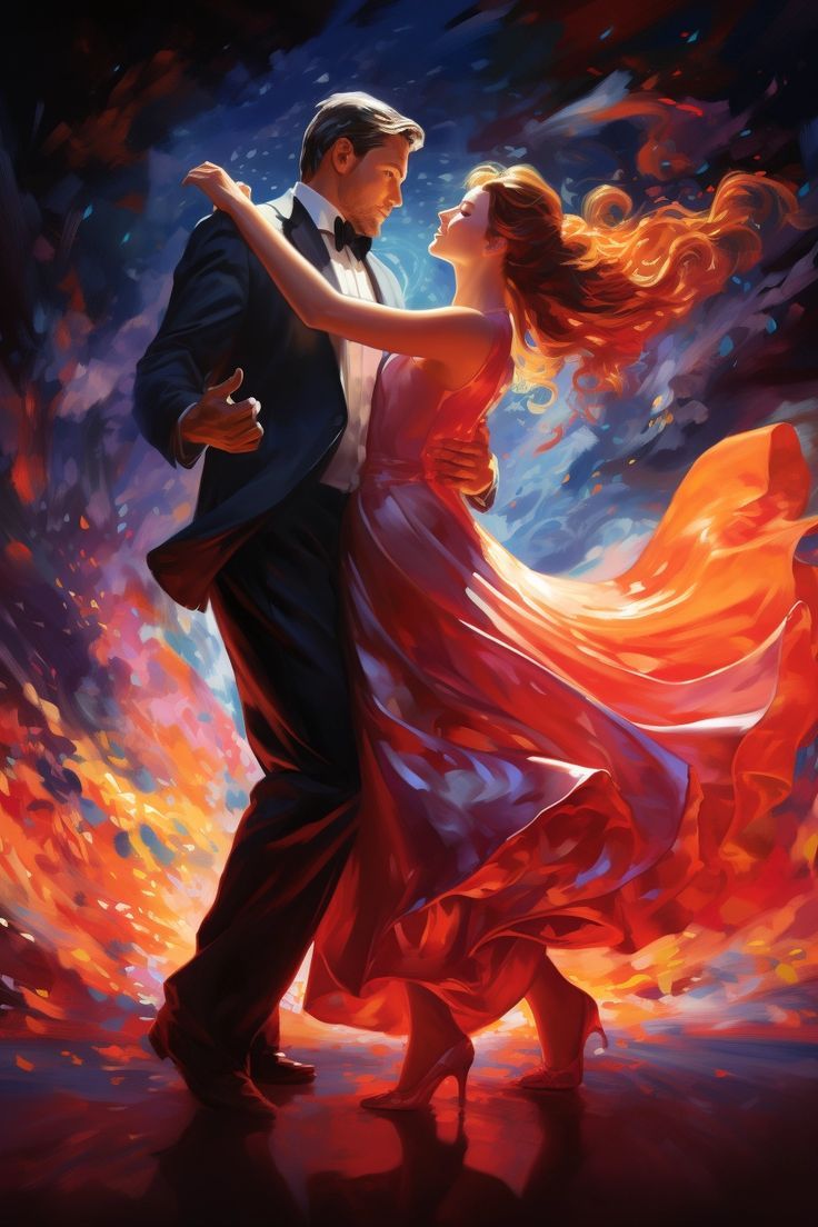 736x1104 Animated wallpaper of dancing couple. Ai Art. Generated by ai art generator midjourney
