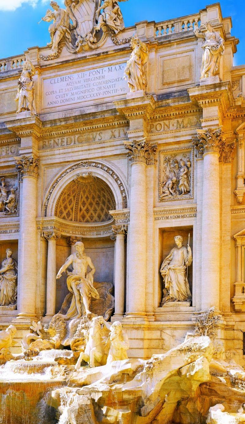 800x1380 Download Trevi Fountain, Rome, Italy, Tourism, Travel Apple