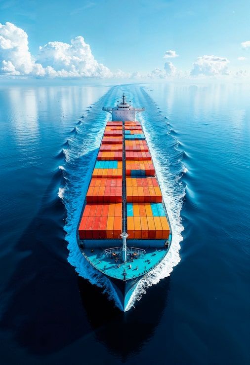 506x740 Cargo ship sailing Image