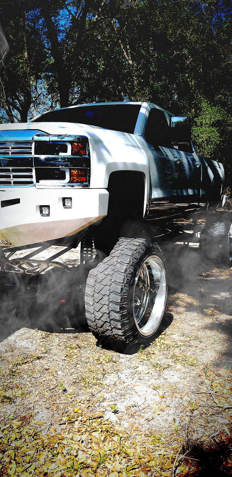 800x1644 Download Duramax With High Suspension Wallpaper