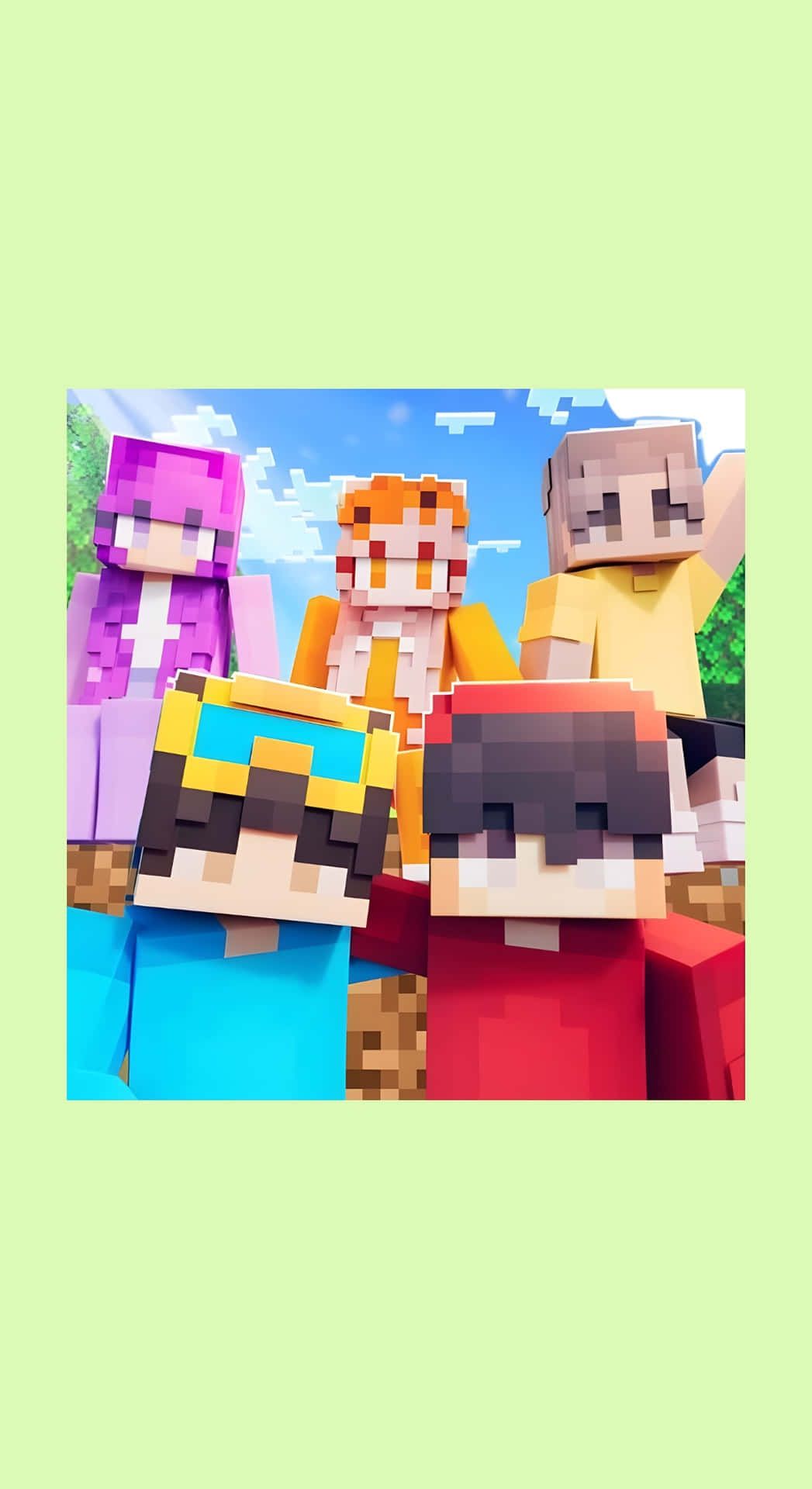 1047x1920 Download Omz Minecraft Characters Wallpaper