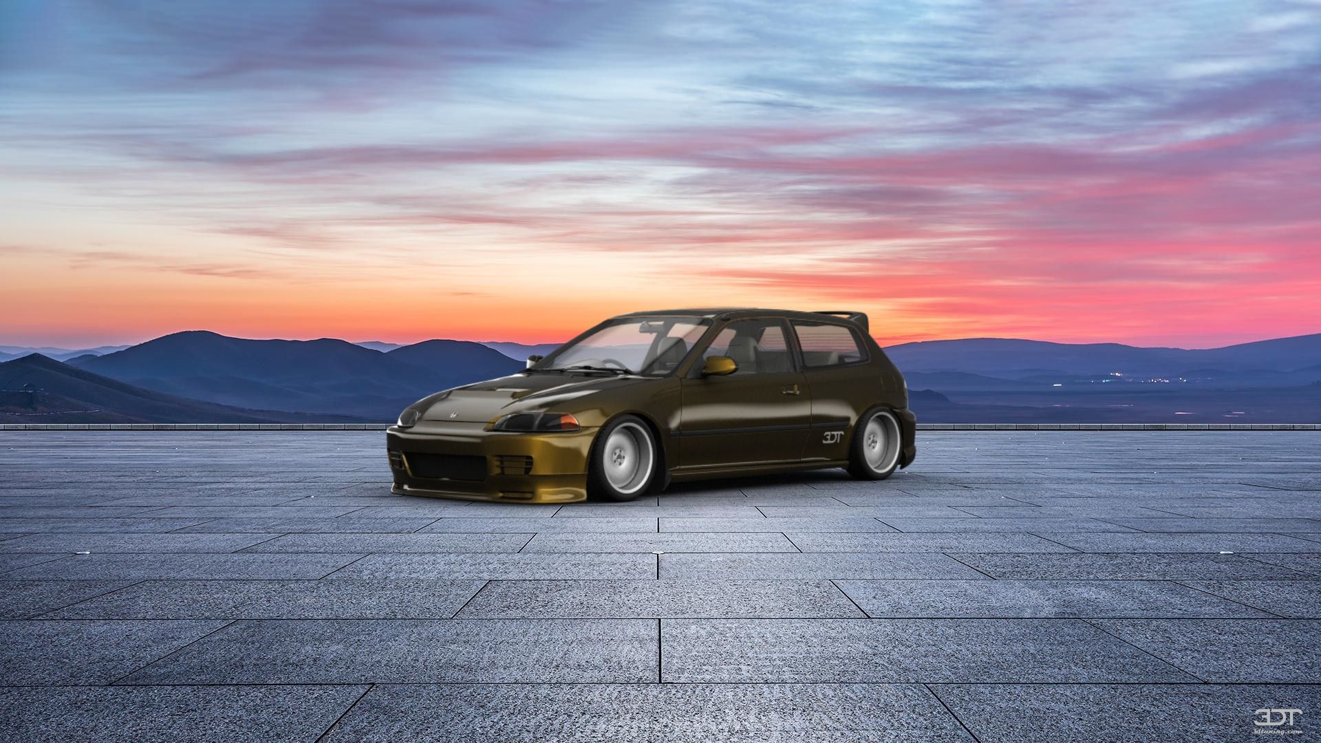 1920x1080 blu3e's Honda Civic 1992 with Wheels, Trunk Lid, TopsDTuning