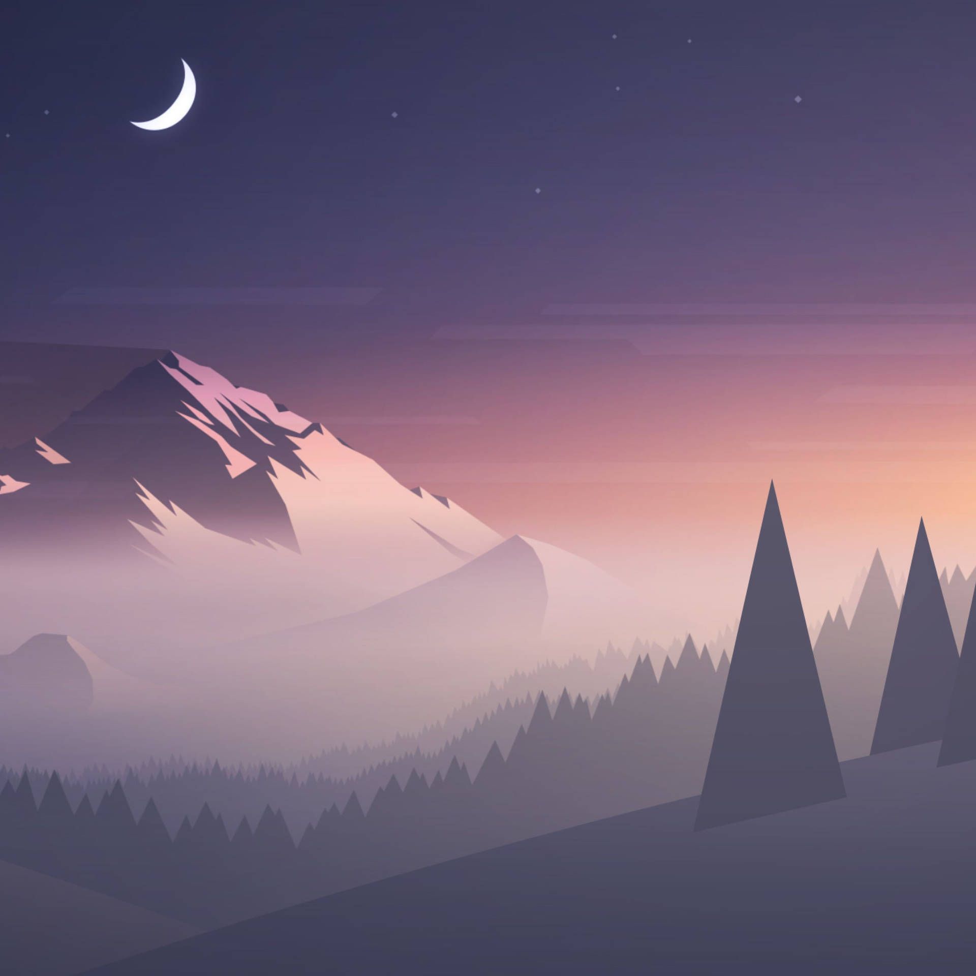 1920x1920 Download Best iPad Vector Mountain Wallpaper