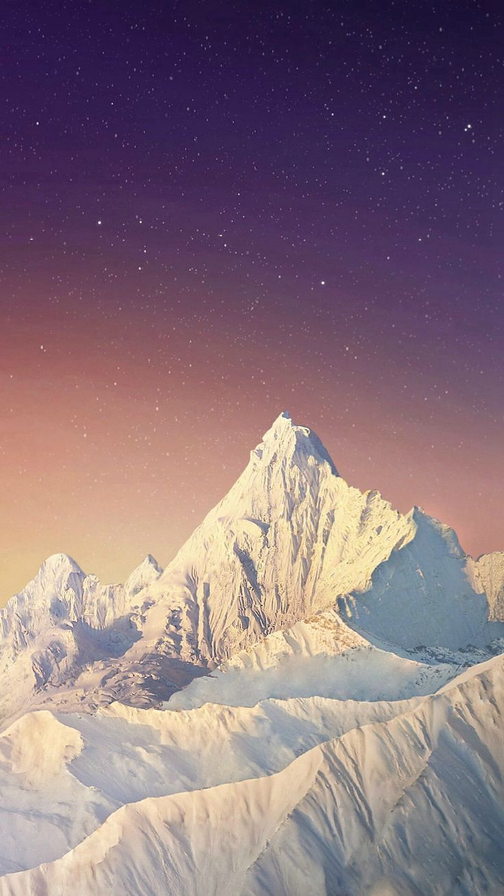 736x1308 Pure Simple Snowy Mountains Skyscape iPhone 8 Wallpaper