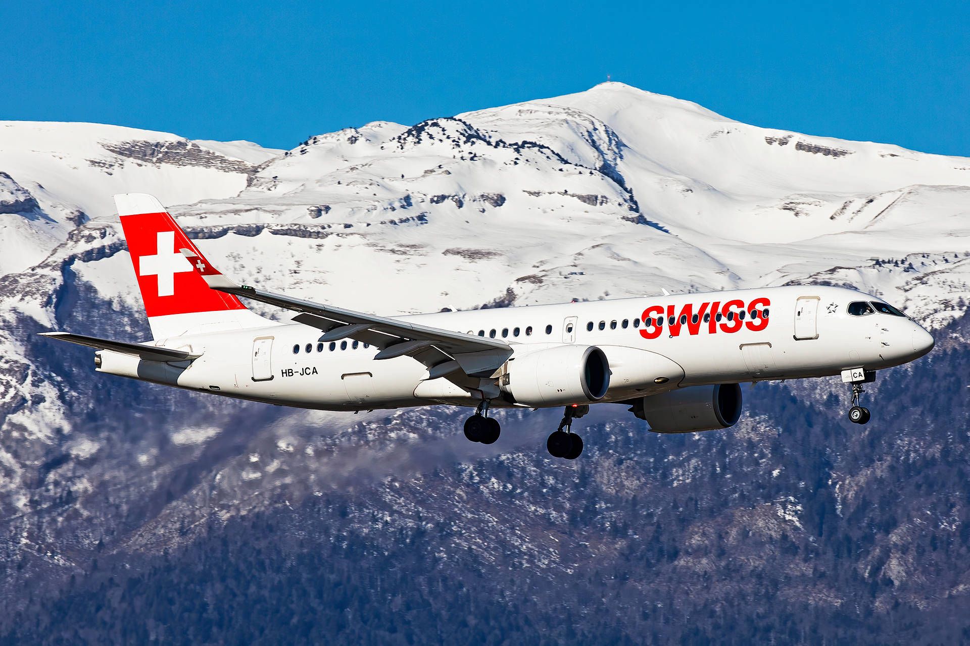 1920x1280 Download Swiss Airlines Airplane Above The Mountains Wallpaper