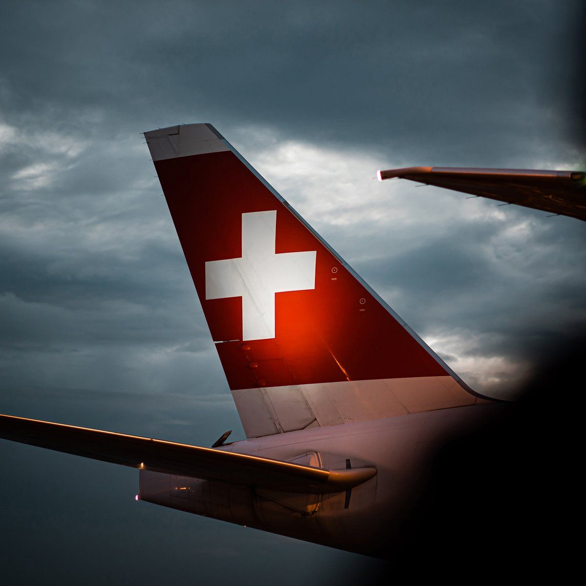 1200x1200 The logo lights are not only exciting our planespotter community, they also help other pilots and ground personnel to identify the aircraft at night by illuminating the tail fin.✈️ mg_aviationphotography #FlySwiss #