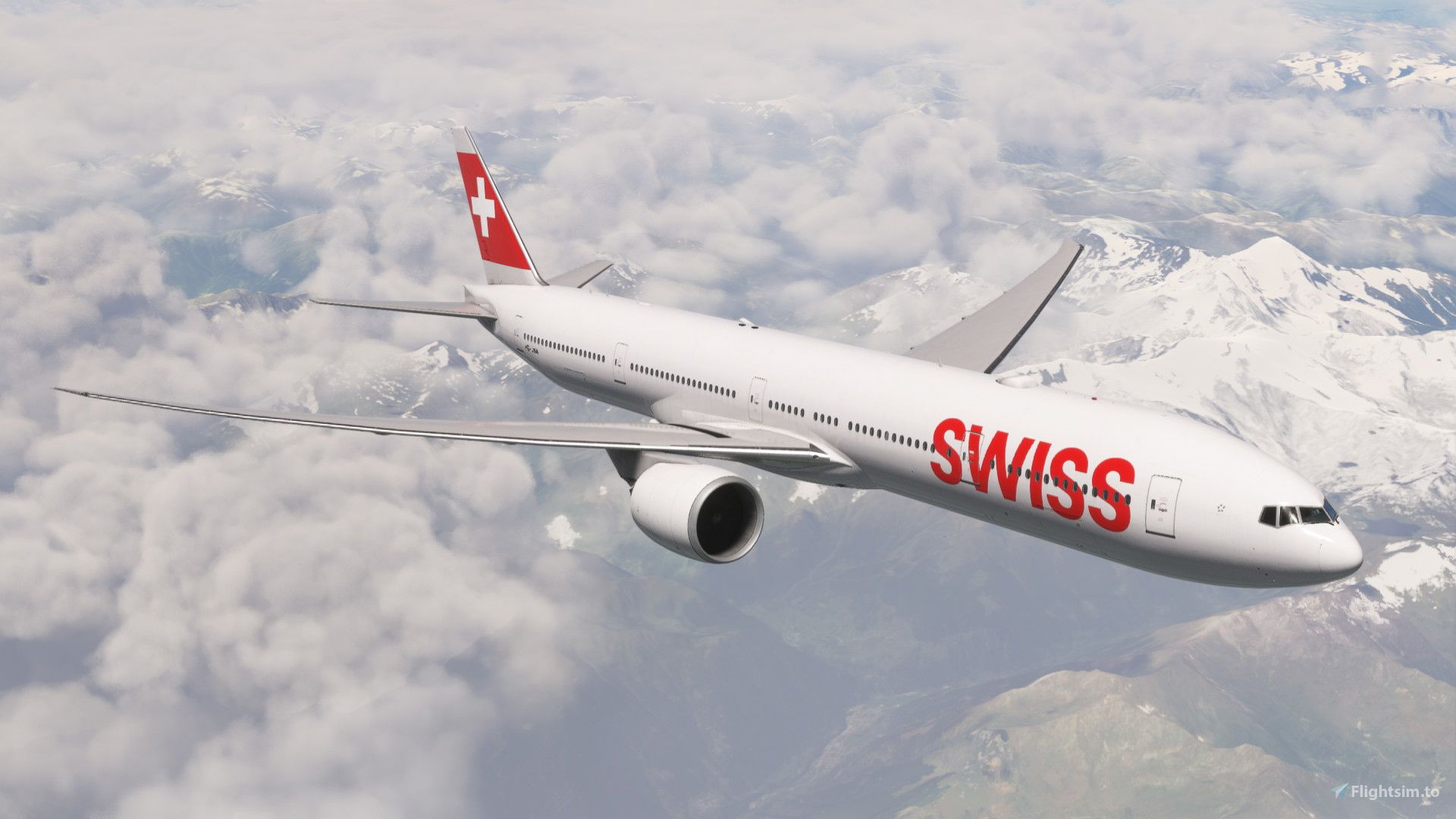 1920x1080 Swiss International Air Lines PMDG Boeing 777 300ER 8K Livery Fleetpack Liveries For MSFS